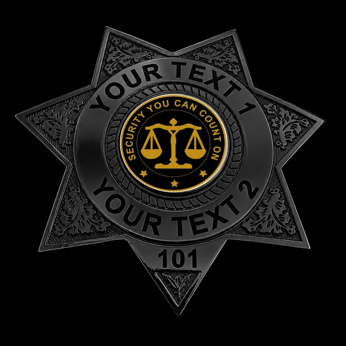 Custom Security Badge – Metal for Duty Teams | MA24 Black