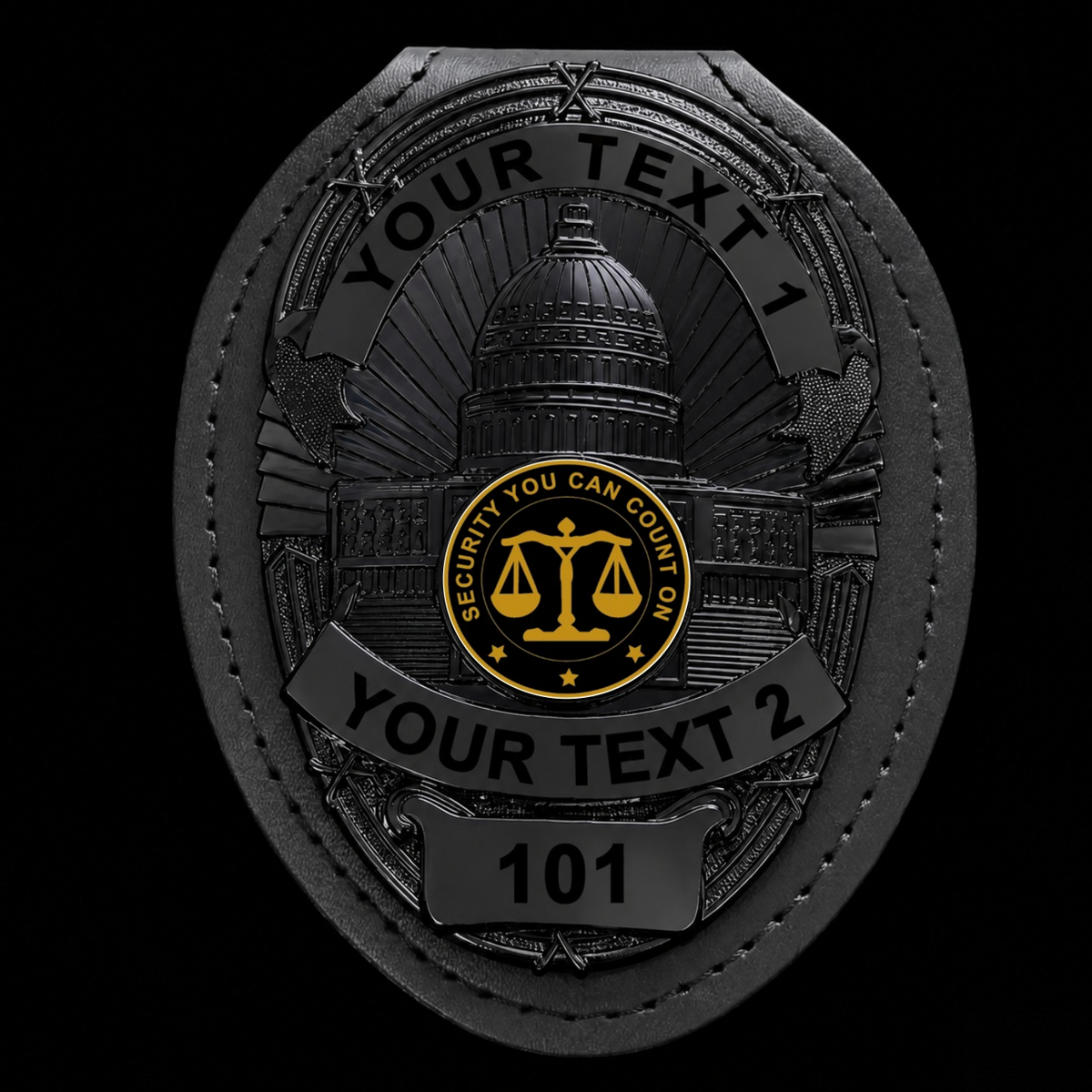 Custom Security Badge – Metal for Duty Teams | MA04 Black