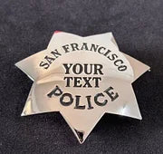 SFPD San Francisco Police Officer Badge Replica Movie Props Customizable Number