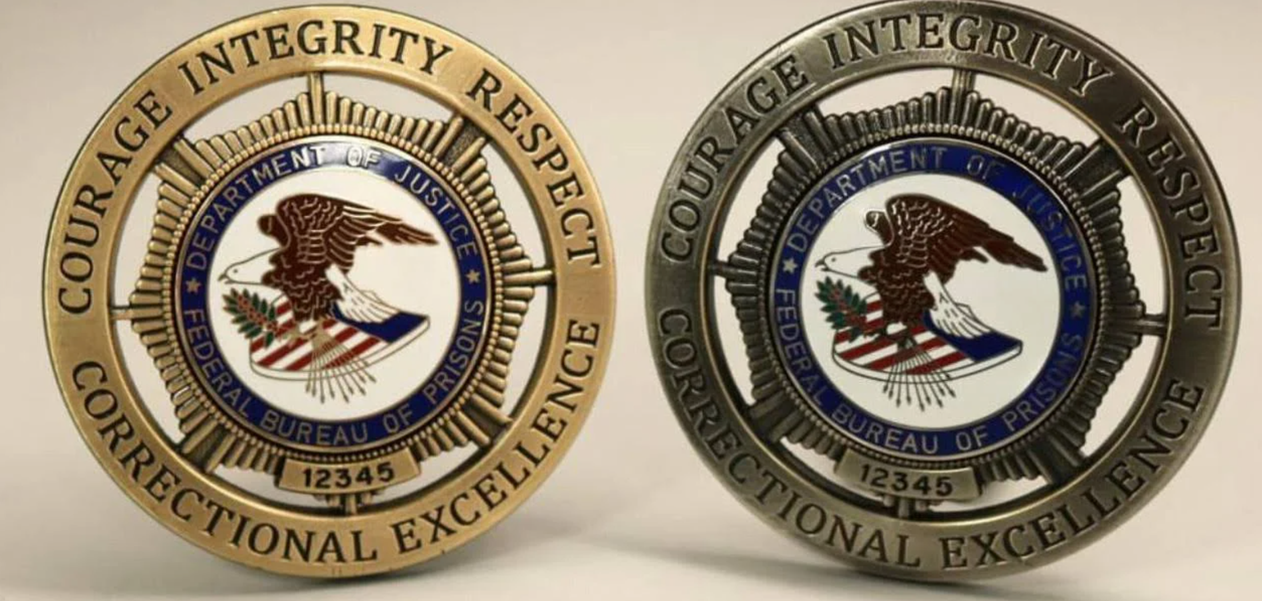 Department Of Justice Federal Bureau Of Prisons Badge Customizable Number