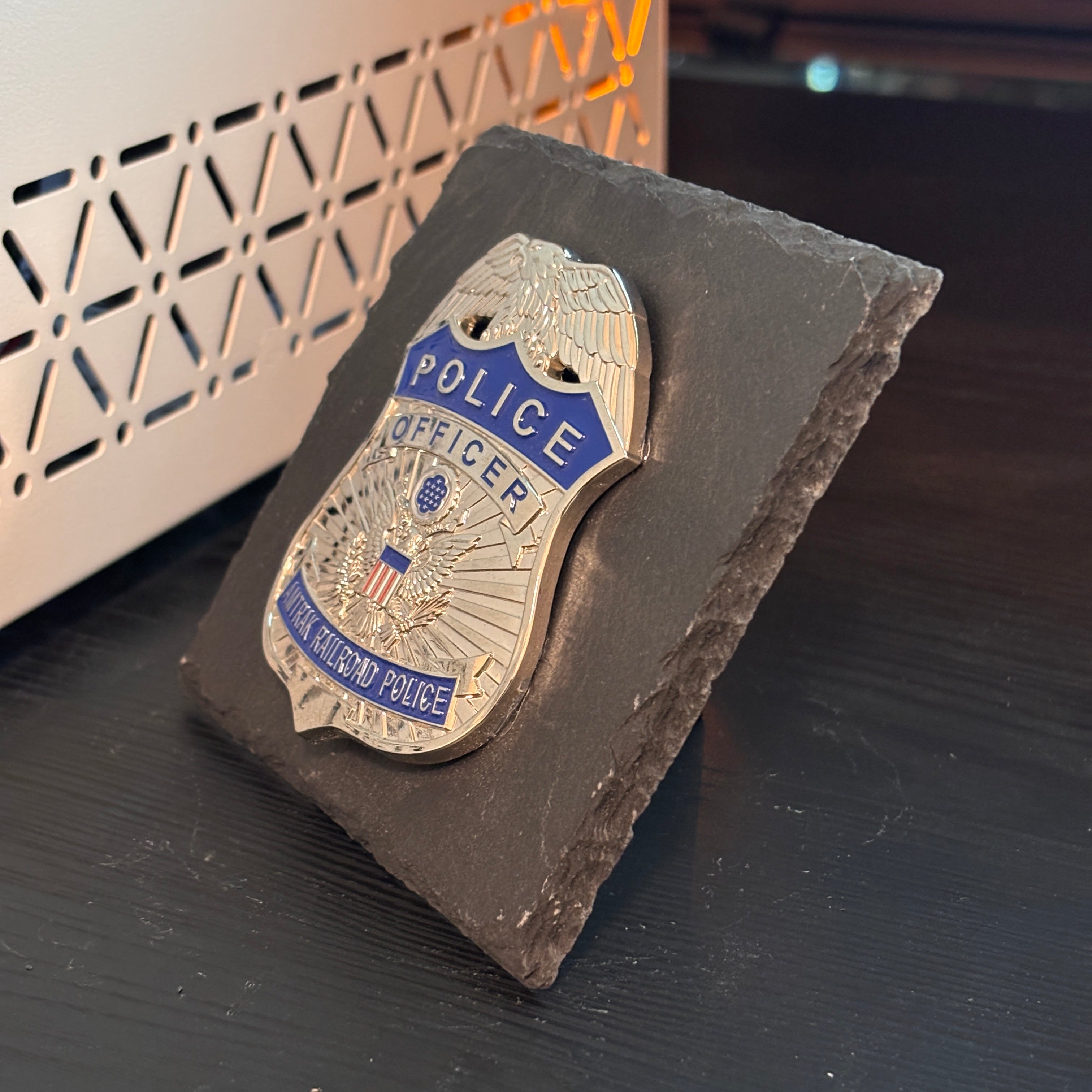 Police amtrak pailroad badge Plaques Law Enforcement Award & Recognition Collectible gifts retirement memorial