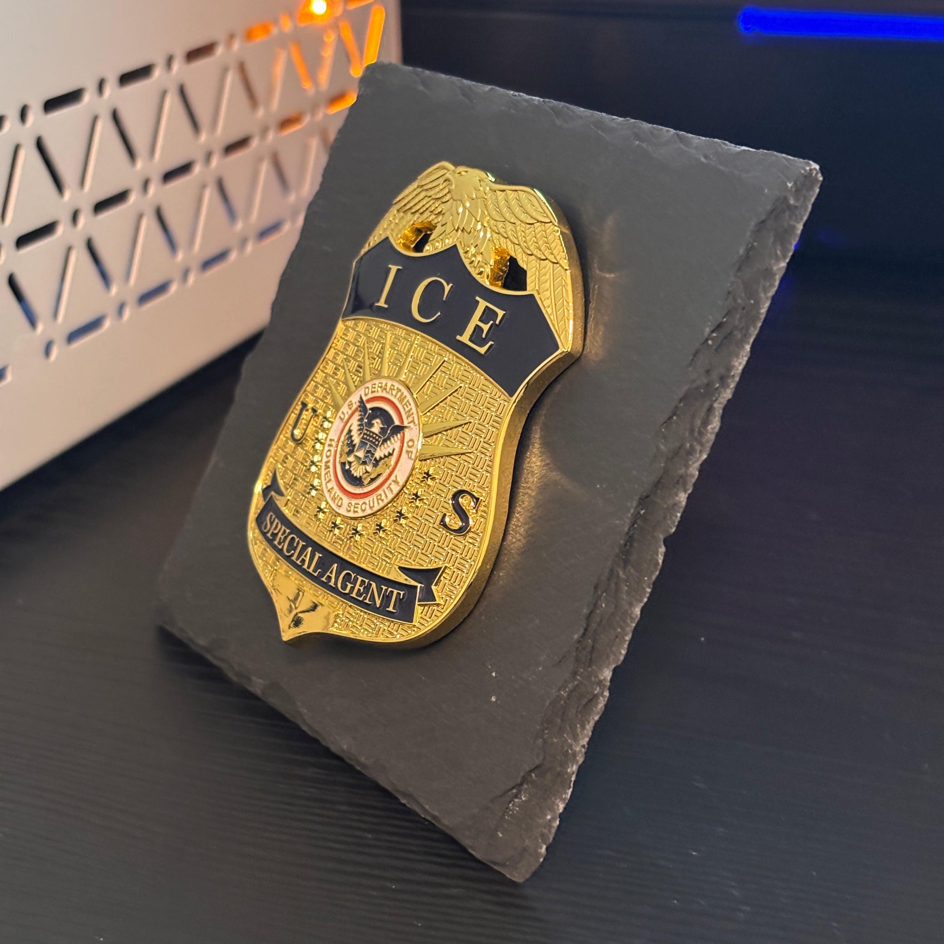Ice Special agent badge Desk Decor,Law Enforcement Award & Recognition Collectible gifts retirement memorial
