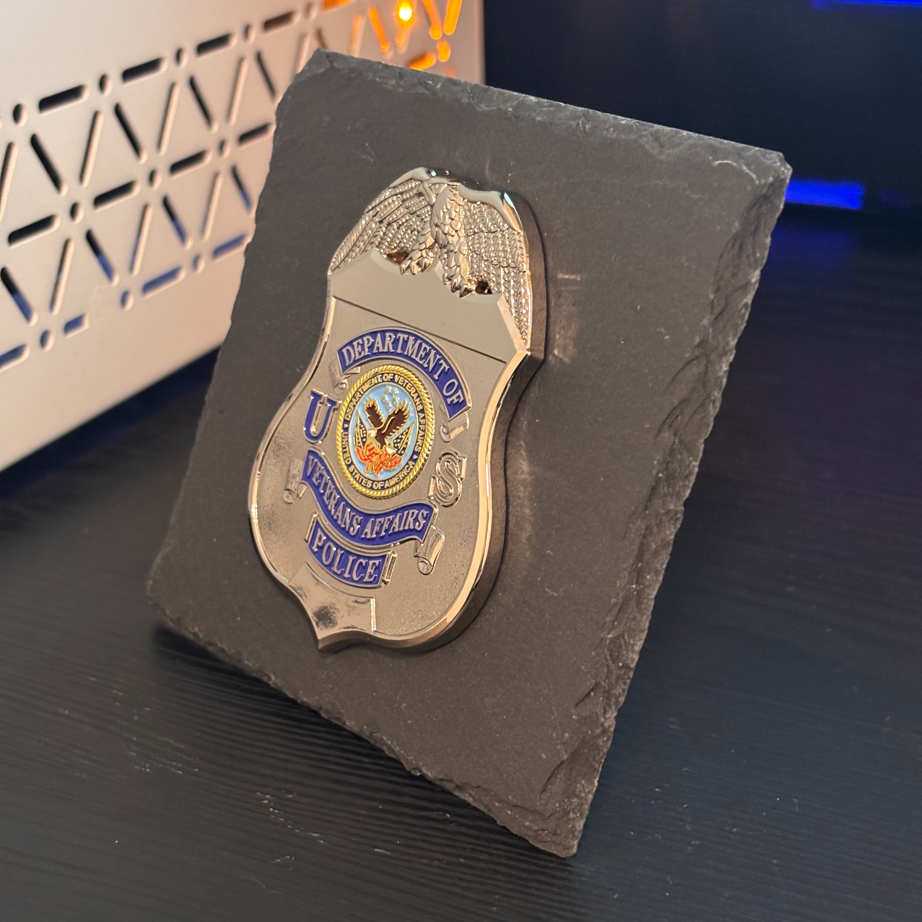 Veterans affairs police badge Desk Decor,Law Enforcement Award & Recognition Collectible gifts retirement memorial