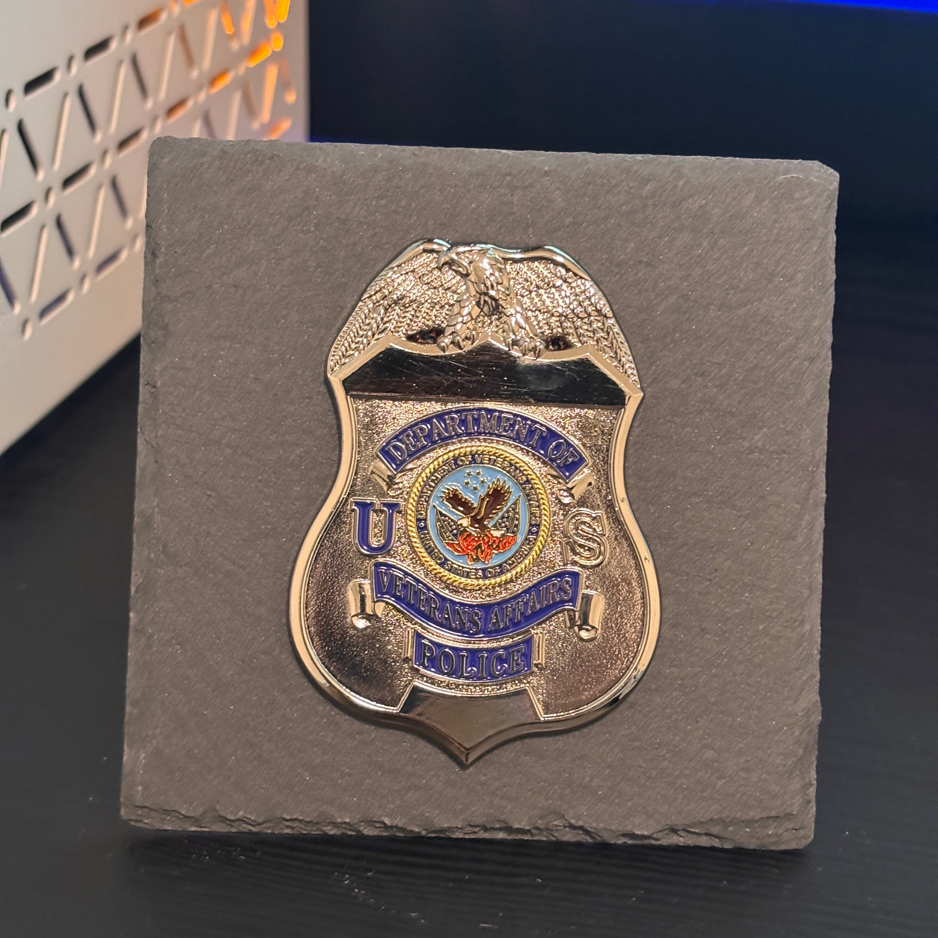 Veterans affairs police badge Desk Decor,Law Enforcement Award & Recognition Collectible gifts retirement memorial
