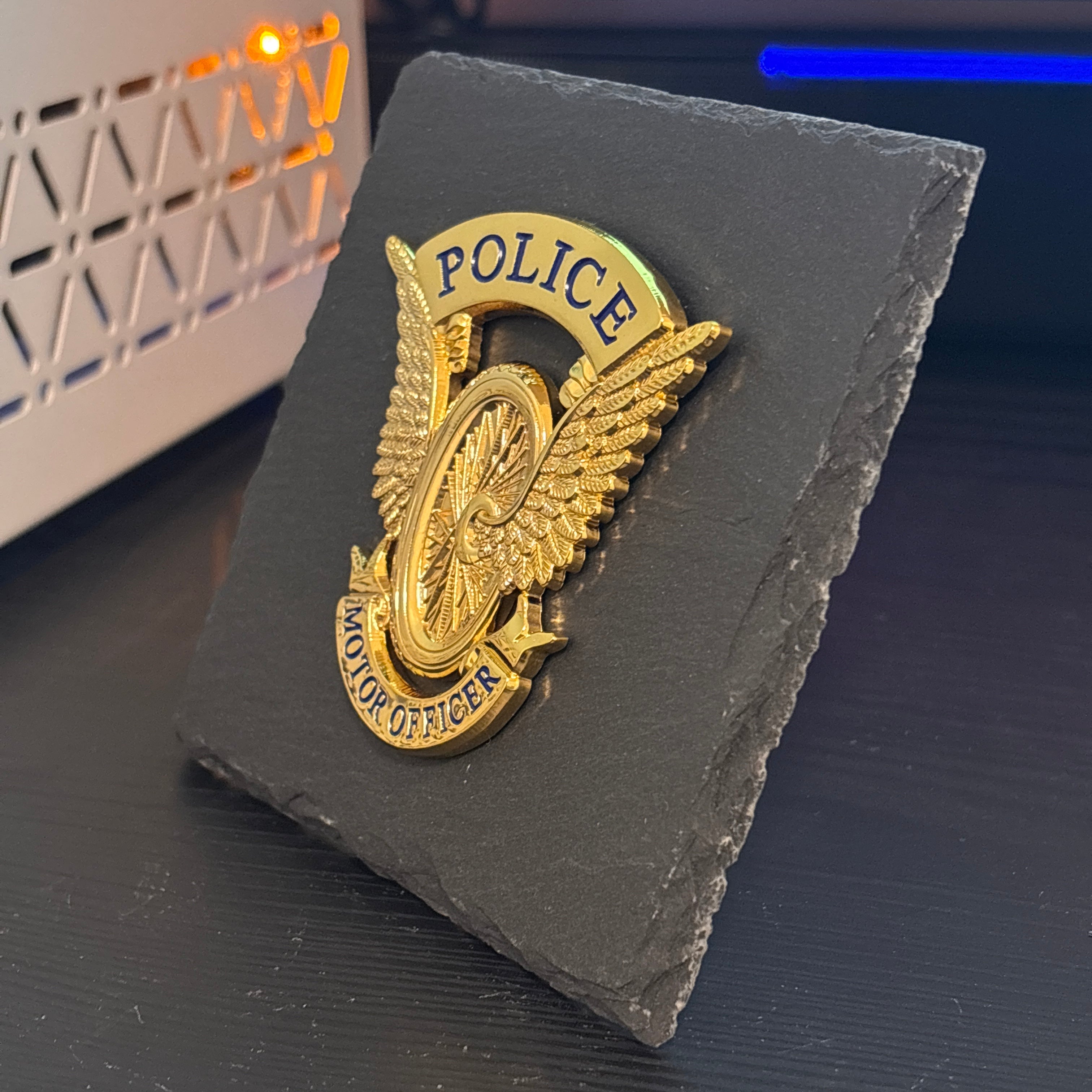 Motor officer badge Desk Decor,Law Enforcement Award & Recognition Collectible gifts retirement memorial