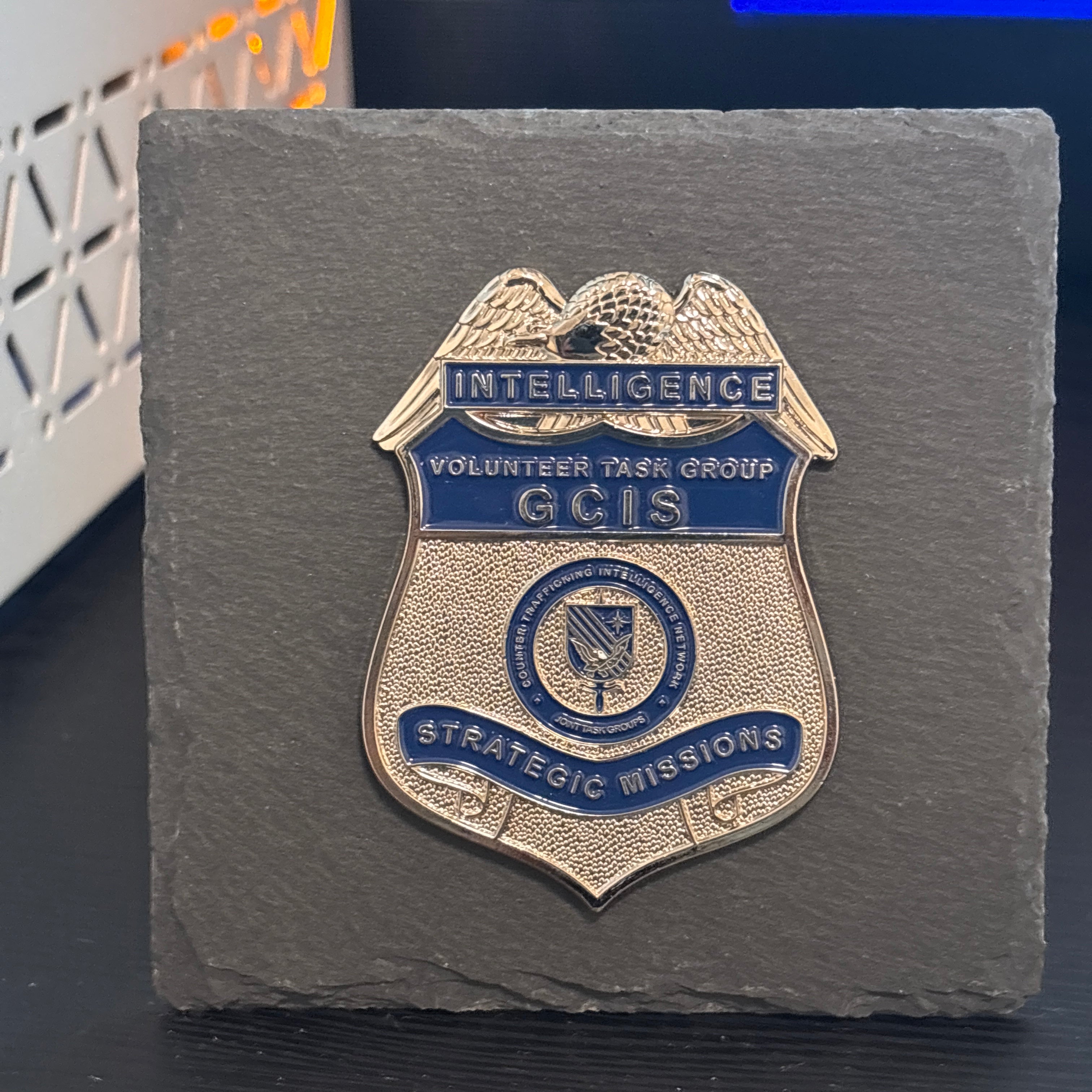 Ntelligence badge Desk Decor,Law Enforcement Award & Recognition Collectible gifts retirement memorial