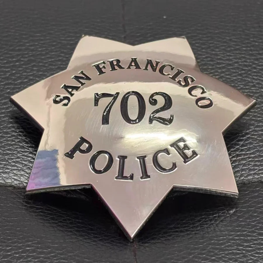 SFPD San Francisco Police Officer Badge Replica Movie Props Customizable Number