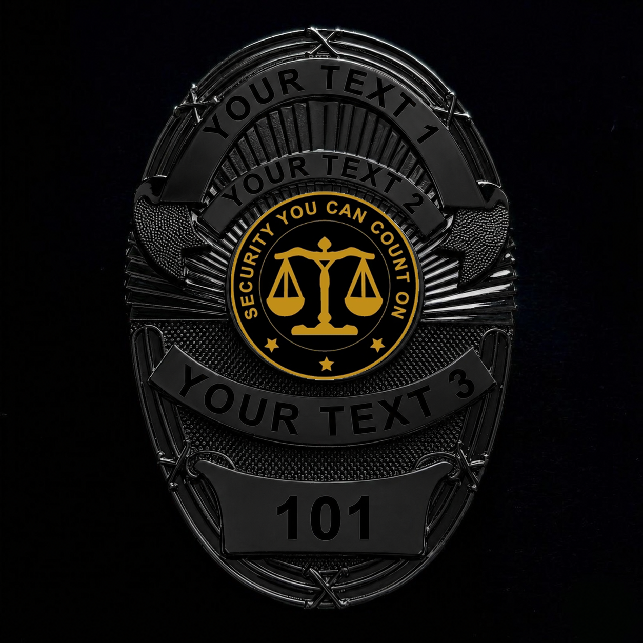Customizable Badge MA18-Black