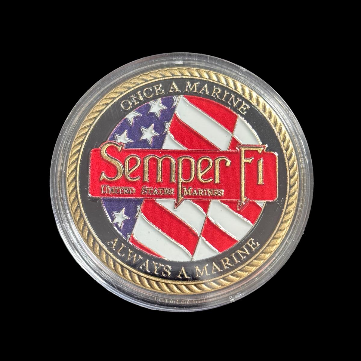 ONCE A MARINE ALWAYS A MARINE Challenge Coin