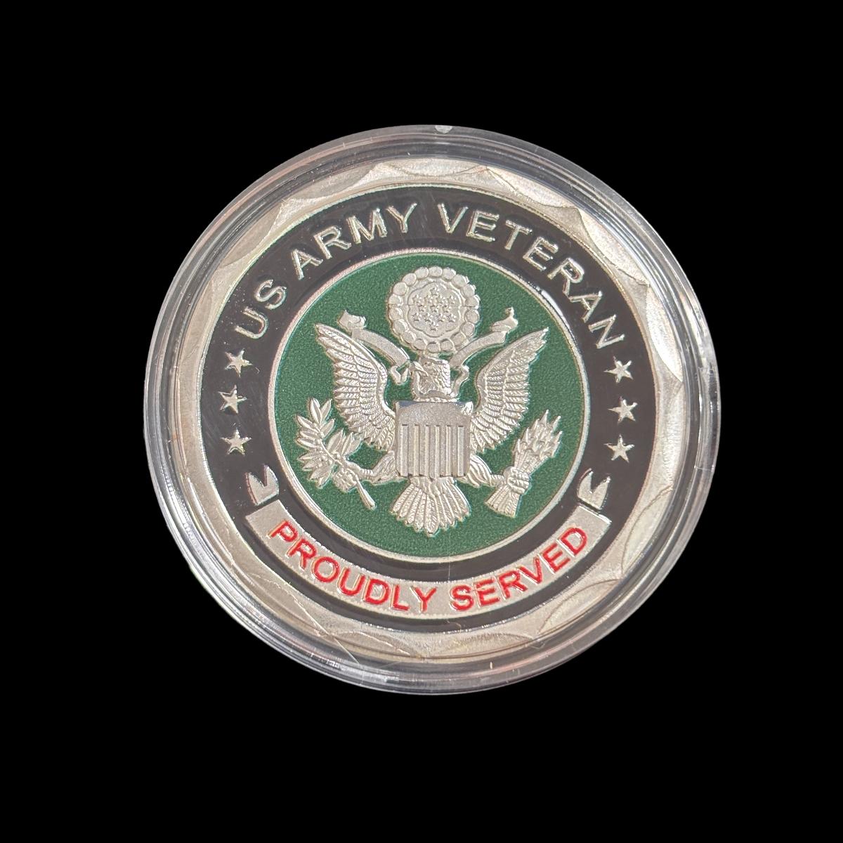 US ARMY VETERAN PROUDLY SERVED Challenge Coin