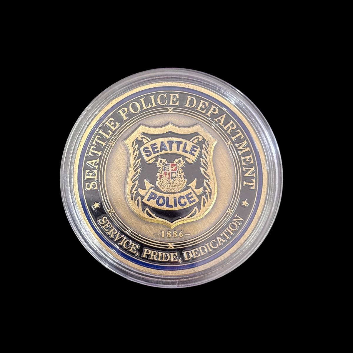 SEATTLE POLICE DEPARTMENT SERVICE PRIDE, DEDICATION Challenge Coin