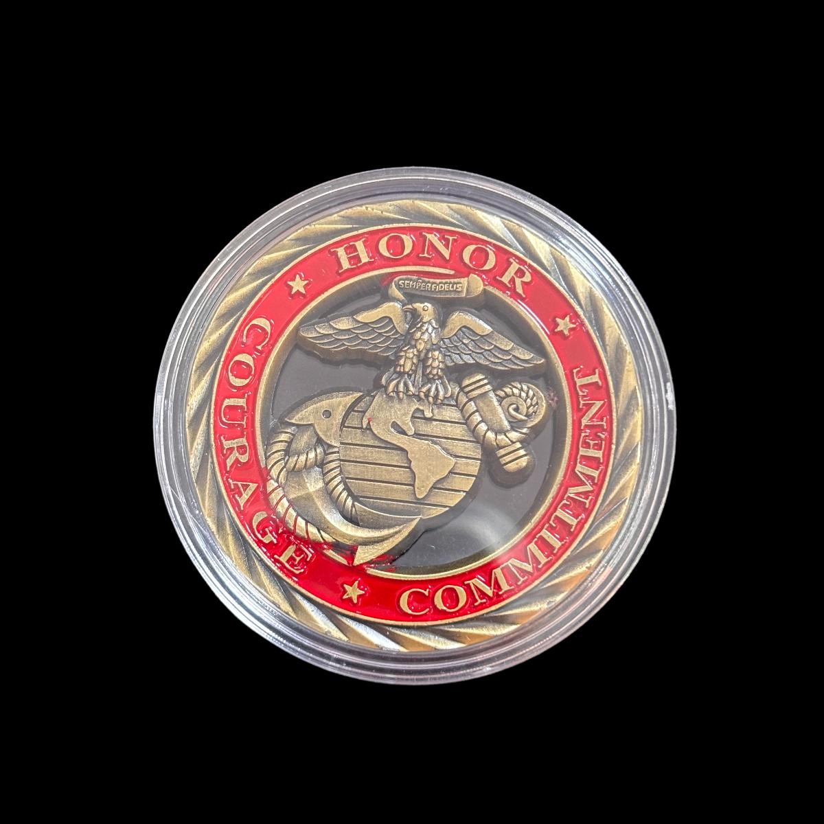 US MARINE CORPS HONOR COURAGE COMMITMENT Challenge Coin