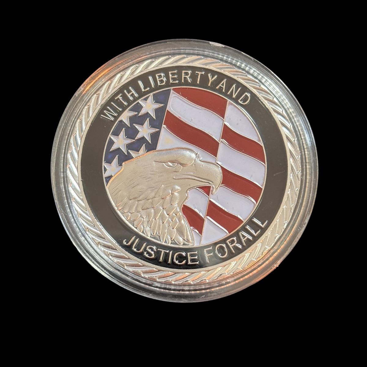 UNITED WE STAND WITH LIBERTYAND JUSTICE FORALL Challenge Coin