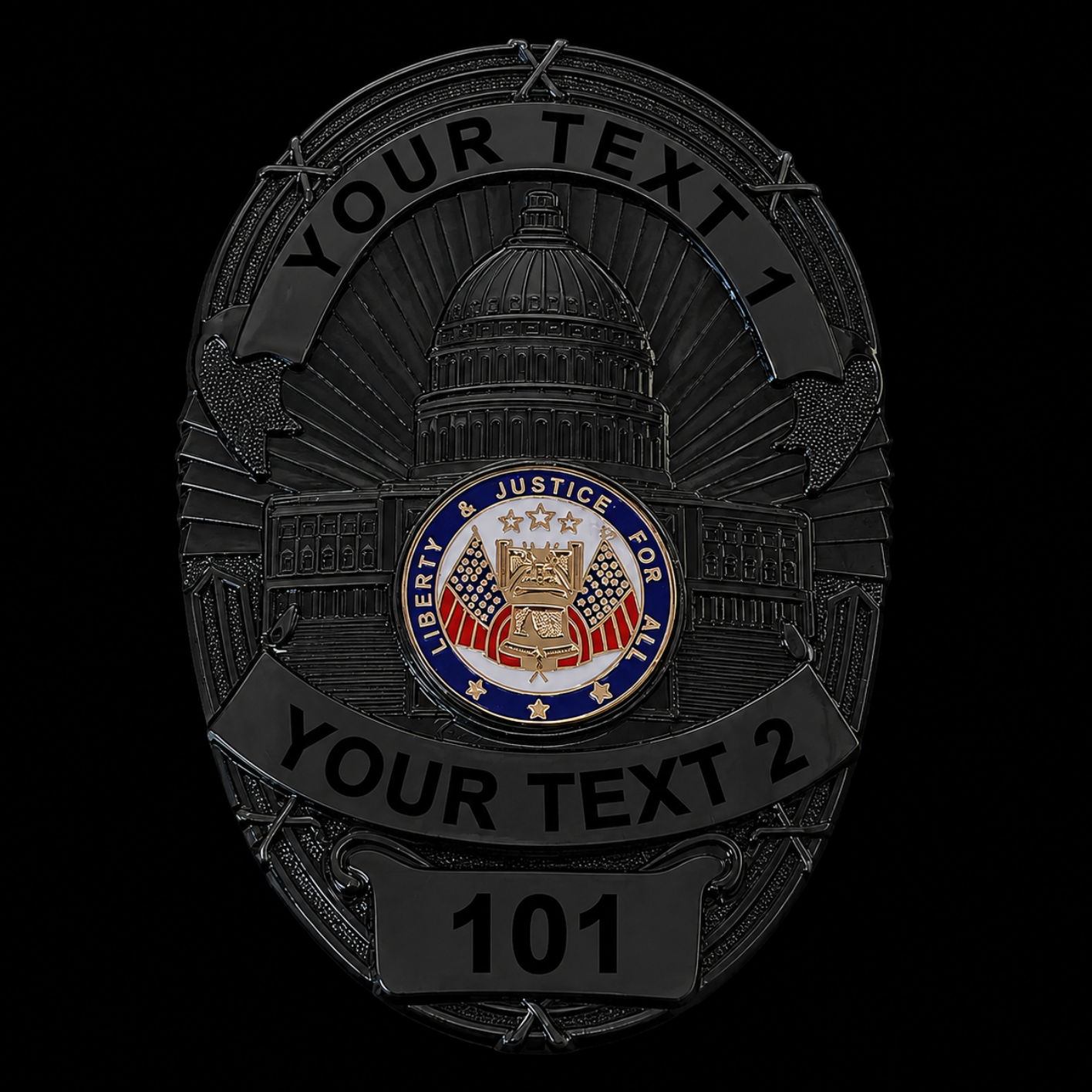 Customizable Badge MA04-Black