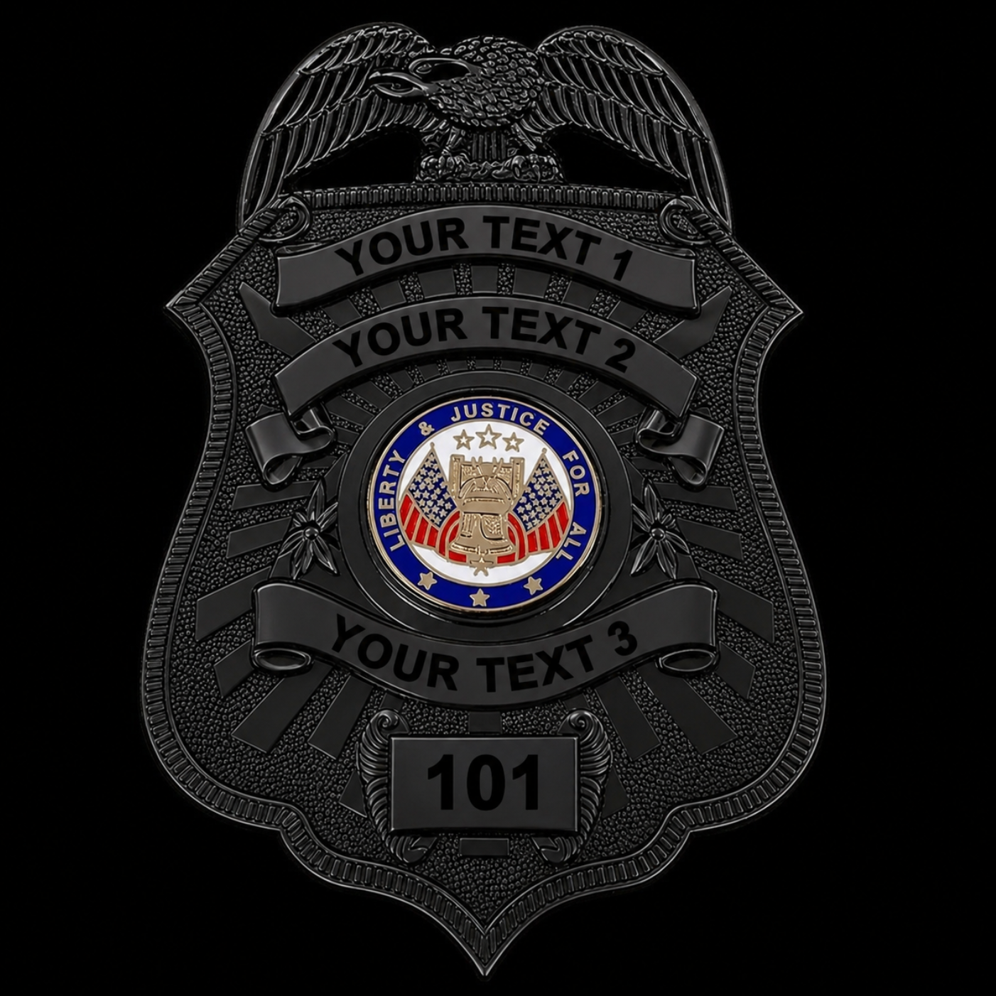 Customizable Badge MA25-Black