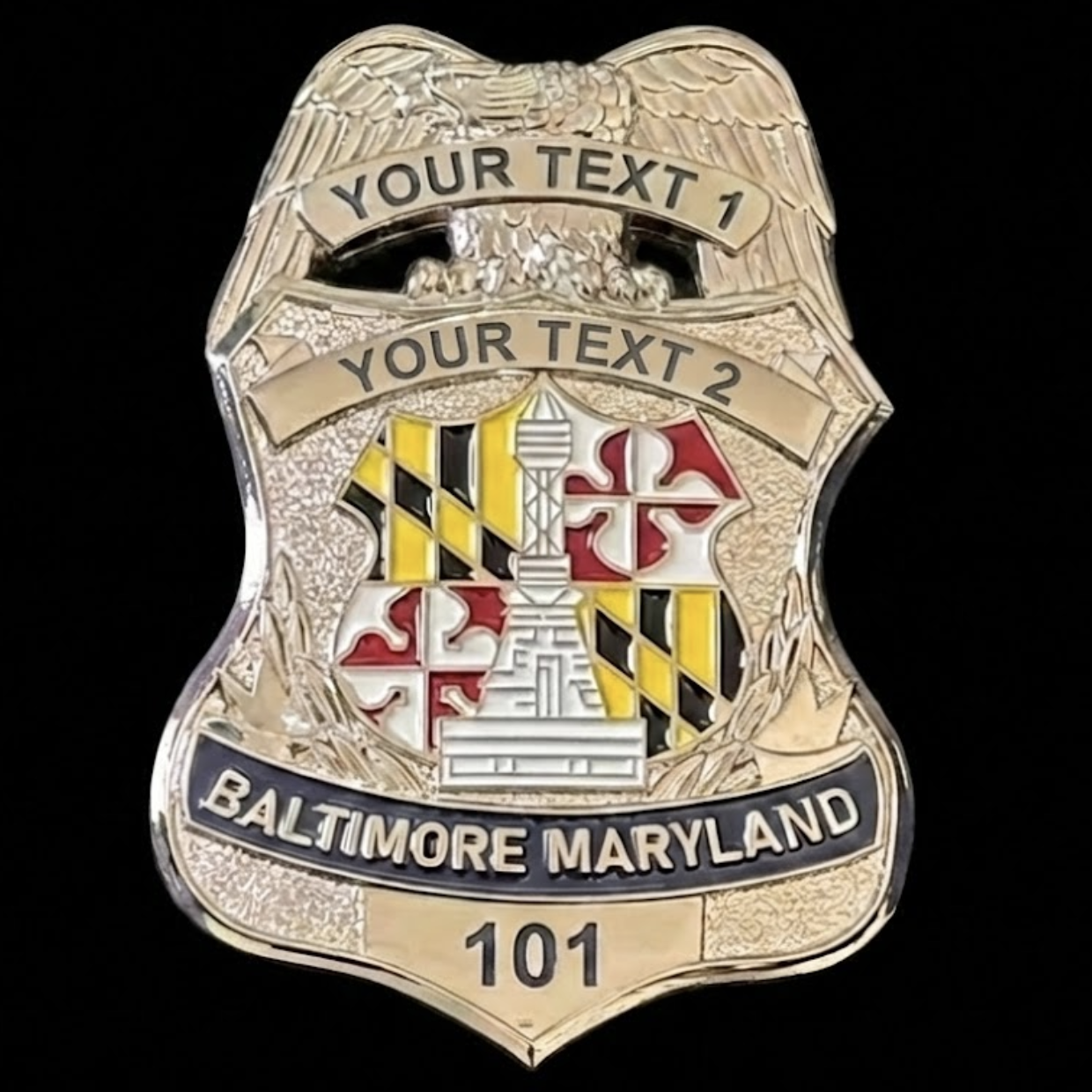 Baltimore Maryland Police Badge Customizable Number & Name Replica Movie Props
