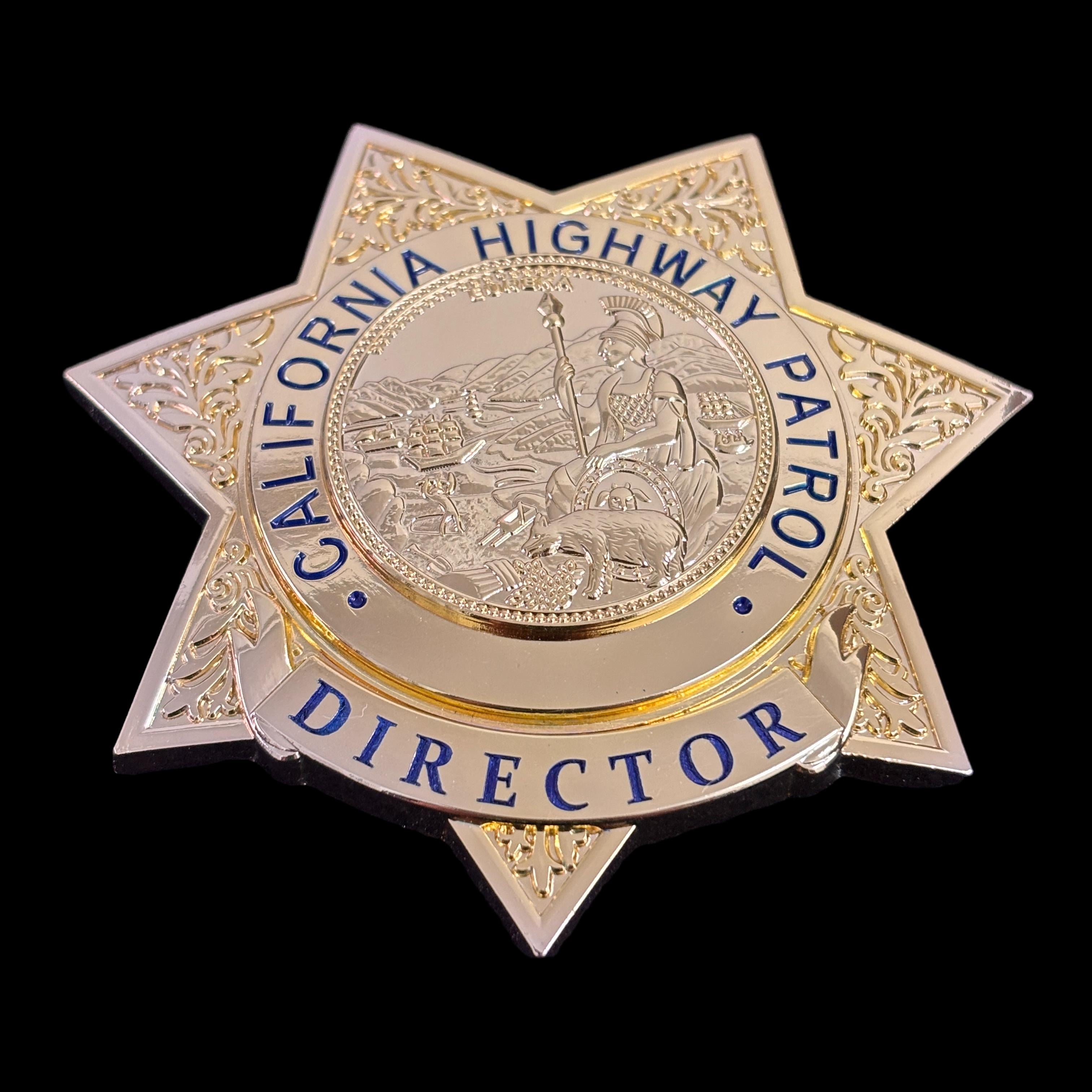 US CHP Director highway patrol Badge Replica Movie Props Customizable Number
