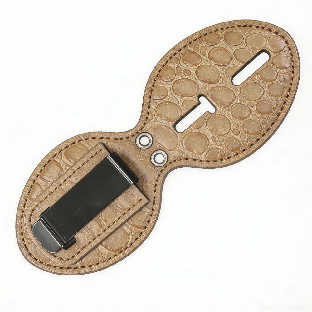 Personalized Genuine Leather Oval Police Badge Holder - SP002 Case with Belt Clip & Neck Chain