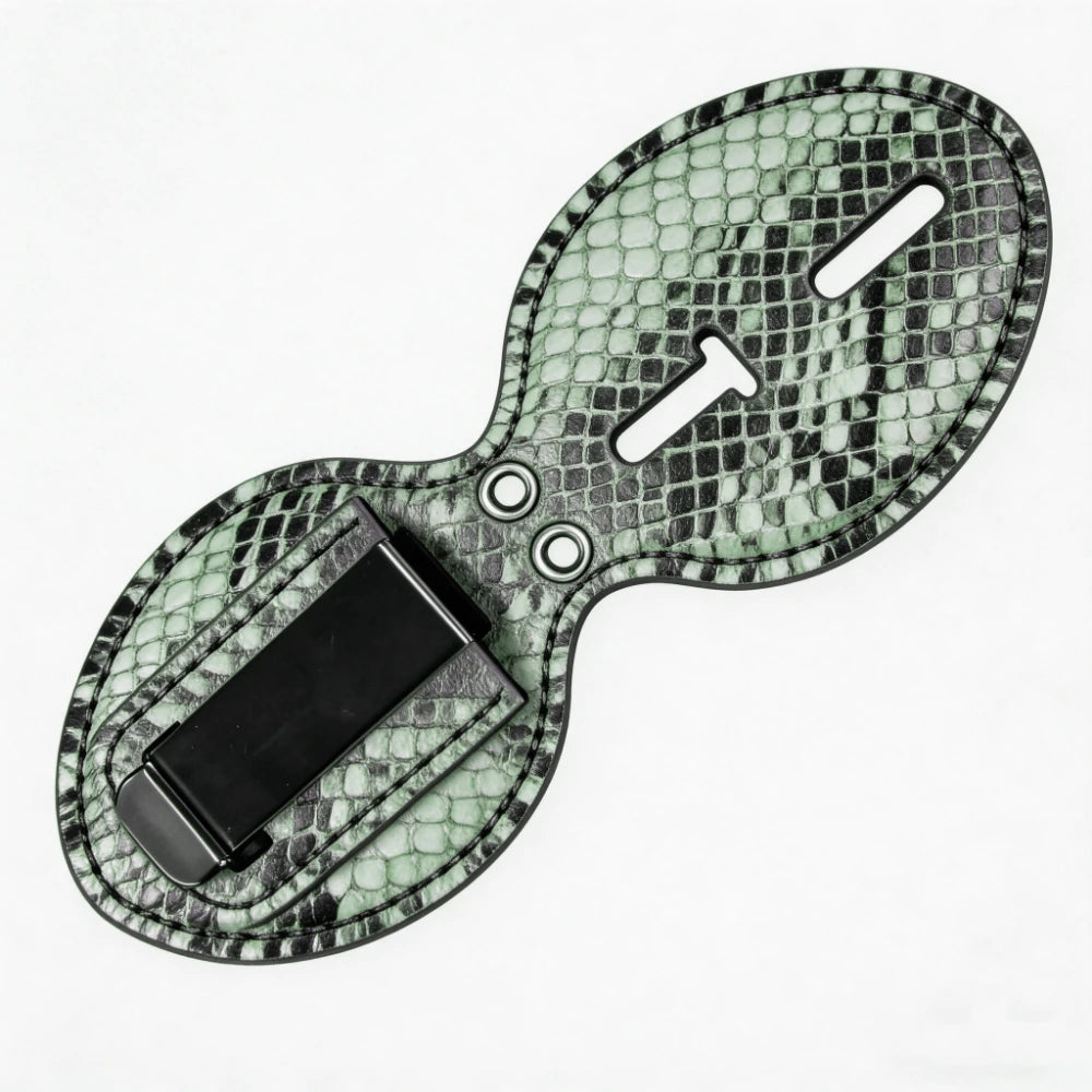 Personalized Genuine Leather Oval Police Badge Holder - S002 Case with Belt Clip & Neck Chain