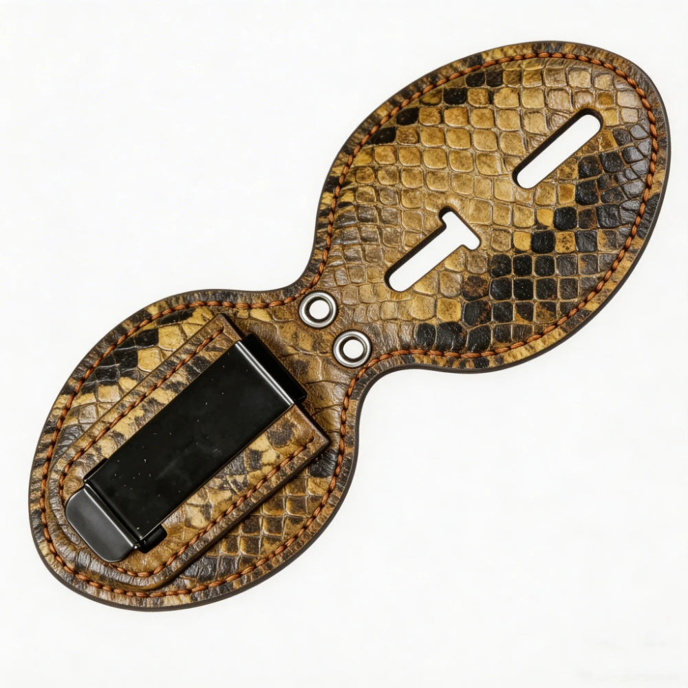 Personalized Genuine Leather Oval Police Badge Holder - S003 Case with Belt Clip & Neck Chain