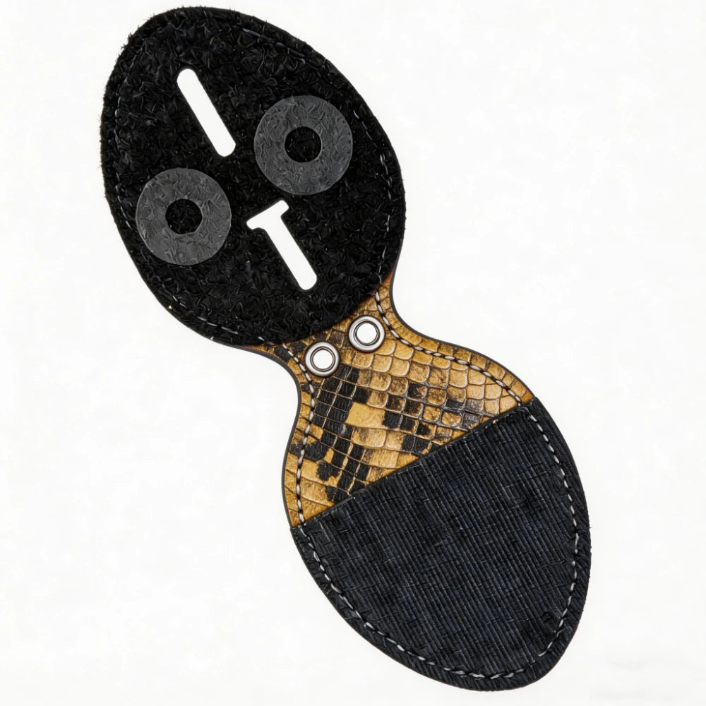 Personalized Genuine Leather Oval Police Badge Holder - S003 Case with Belt Clip & Neck Chain