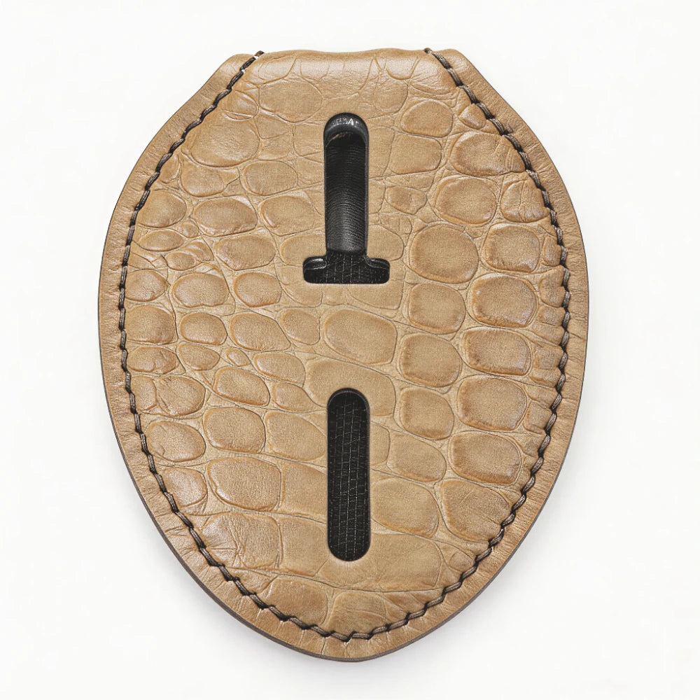 Personalized Genuine Leather Oval Police Badge Holder - SP002 Case with Belt Clip & Neck Chain