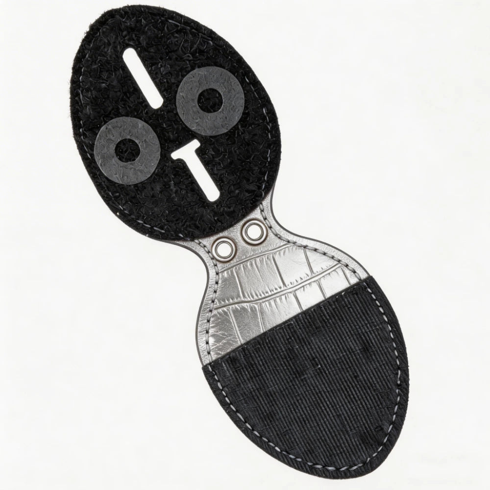 Personalized Genuine Leather Oval Police Badge Holder - B006 Case with Belt Clip & Neck Chain