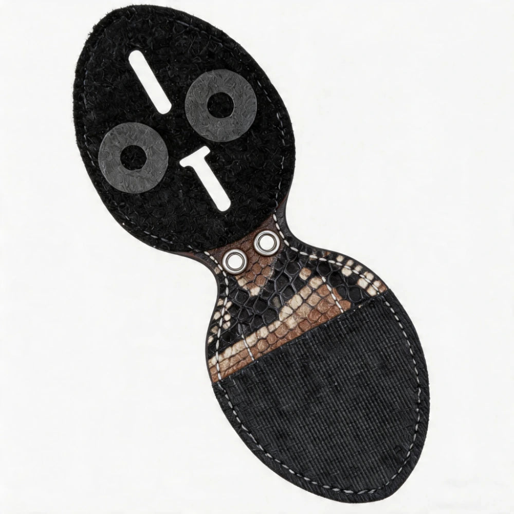 Personalized Genuine Leather Oval Police Badge Holder - P007 Case with Belt Clip & Neck Chain