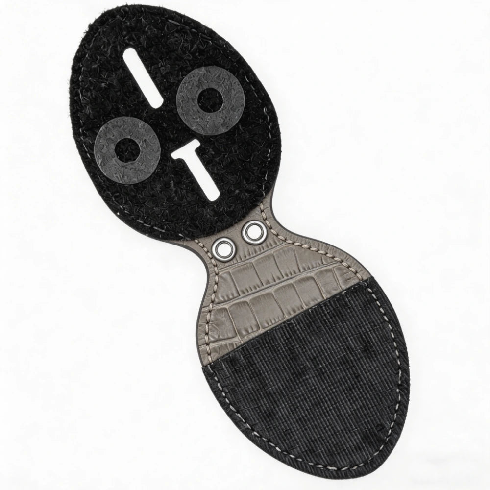 Personalized Genuine Leather Oval Police Badge Holder - B007 Case with Belt Clip & Neck Chain
