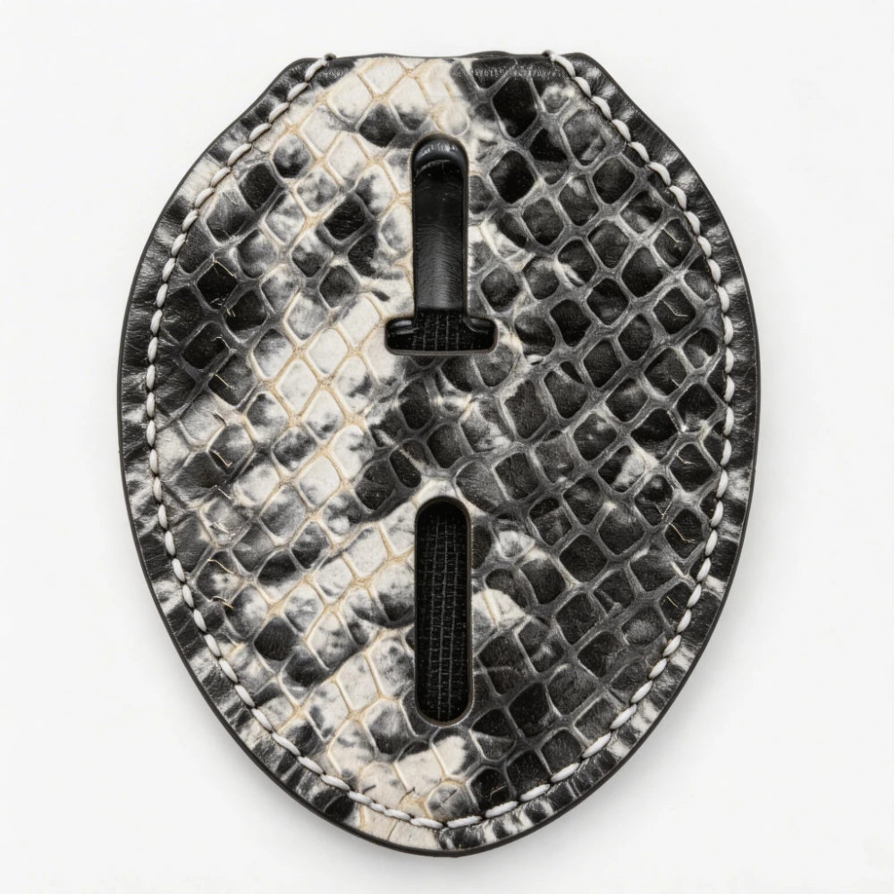 Personalized Genuine Leather Oval Police Badge Holder - P001 Case with Belt Clip & Neck Chain