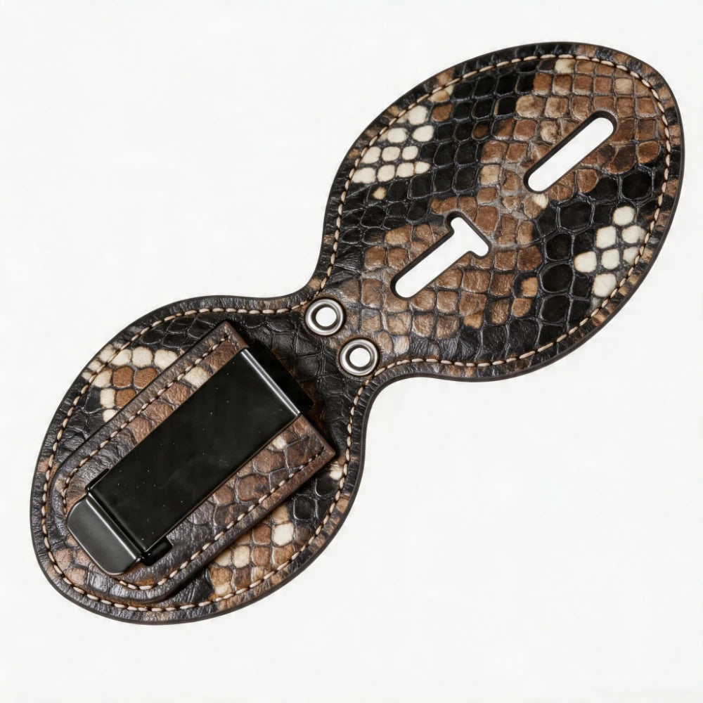 Personalized Genuine Leather Oval Police Badge Holder - P007 Case with Belt Clip & Neck Chain
