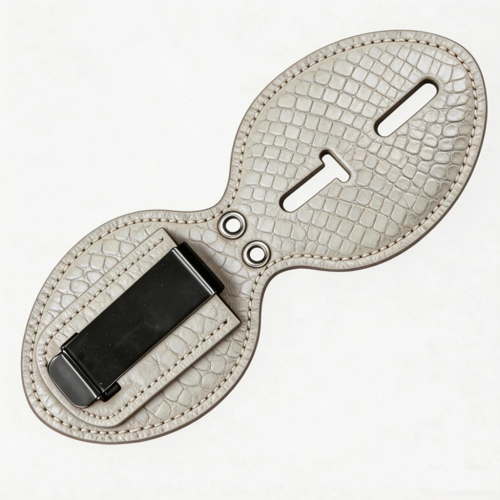 Personalized Genuine Leather Oval Police Badge Holder - L004 Case with Belt Clip & Neck Chain