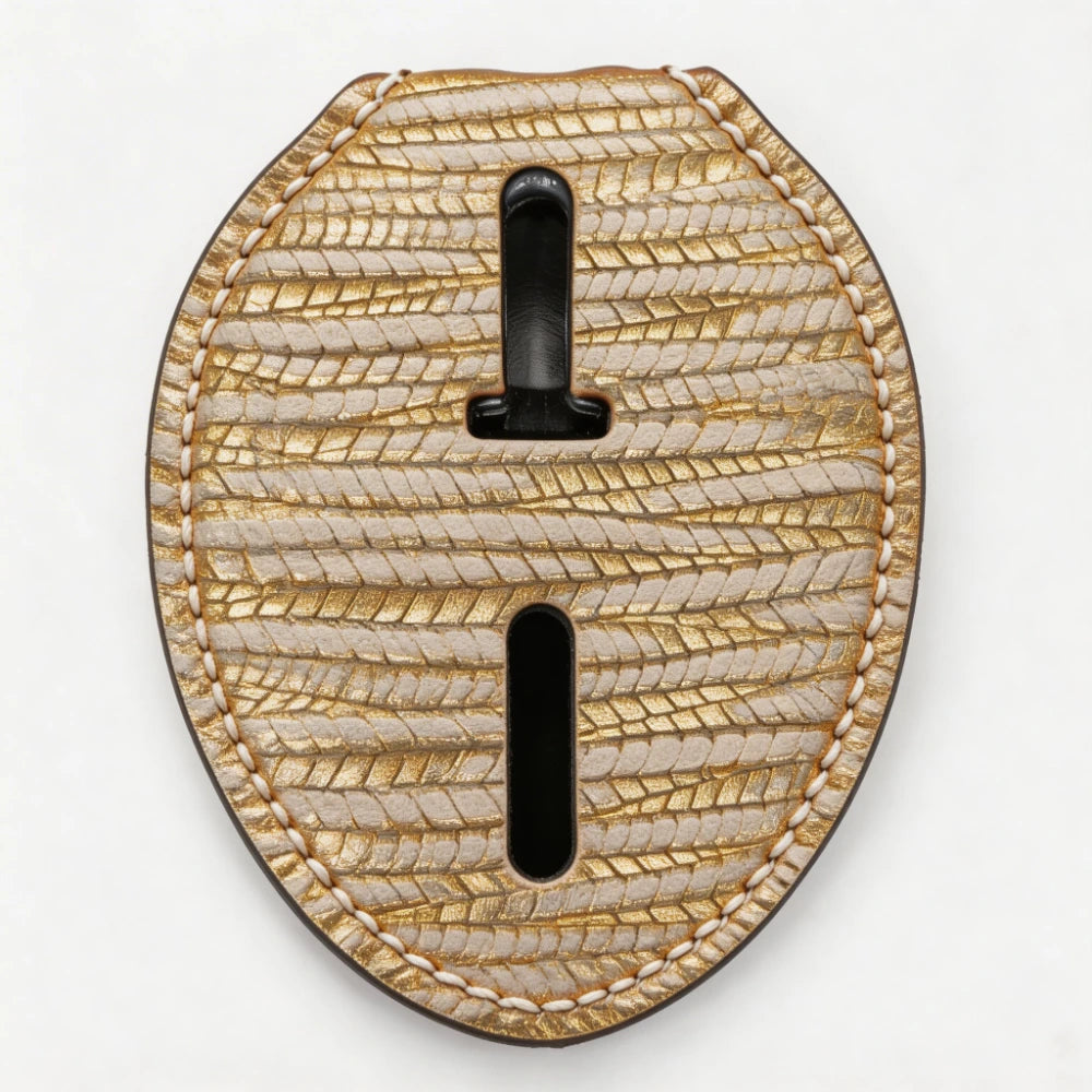 Personalized Genuine Leather Oval Police Badge Holder - L001 Case with Belt Clip & Neck Chain