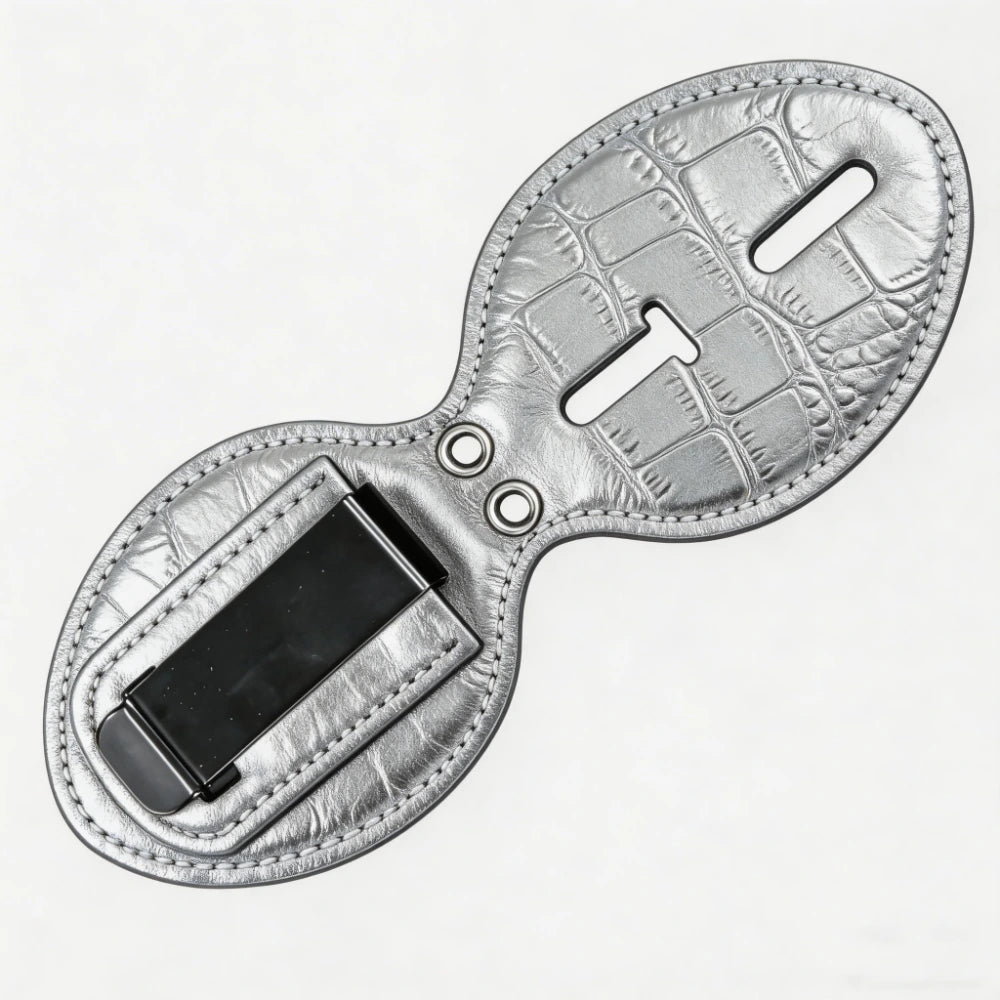 Personalized Genuine Leather Oval Police Badge Holder - B006 Case with Belt Clip & Neck Chain