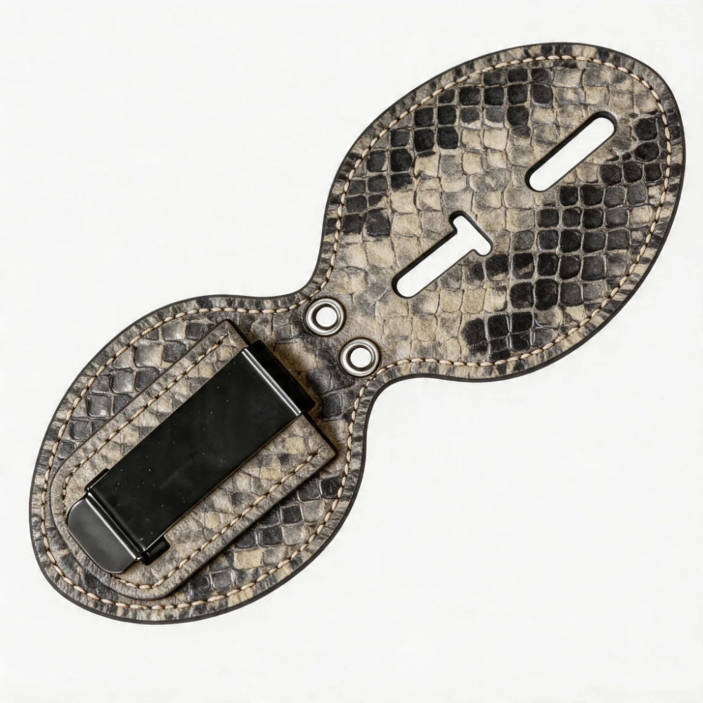 Personalized Genuine Leather Oval Police Badge Holder - P011 Case with Belt Clip & Neck Chain