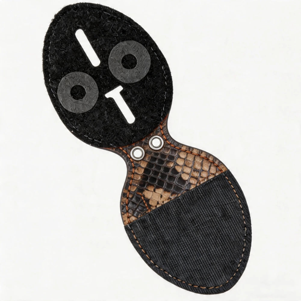 Personalized Genuine Leather Oval Police Badge Holder - P006 Case with Belt Clip & Neck Chain