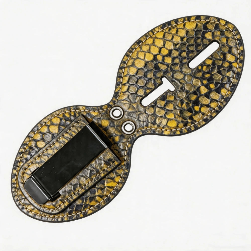 Personalized Genuine Leather Oval Police Badge Holder - P002 Case with Belt Clip & Neck Chain