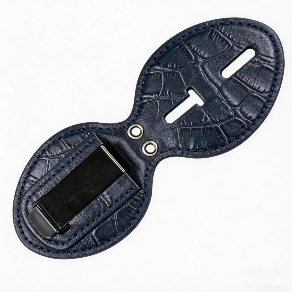 Personalized Genuine Leather Oval Police Badge Holder - B004 Case with Belt Clip & Neck Chain