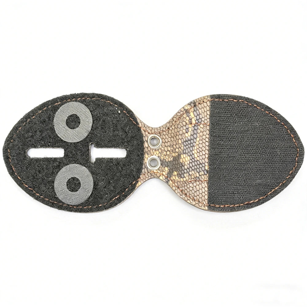 Personalized Genuine Leather Oval Police Badge Holder - Python pattern Case with Belt Clip & Neck Chain