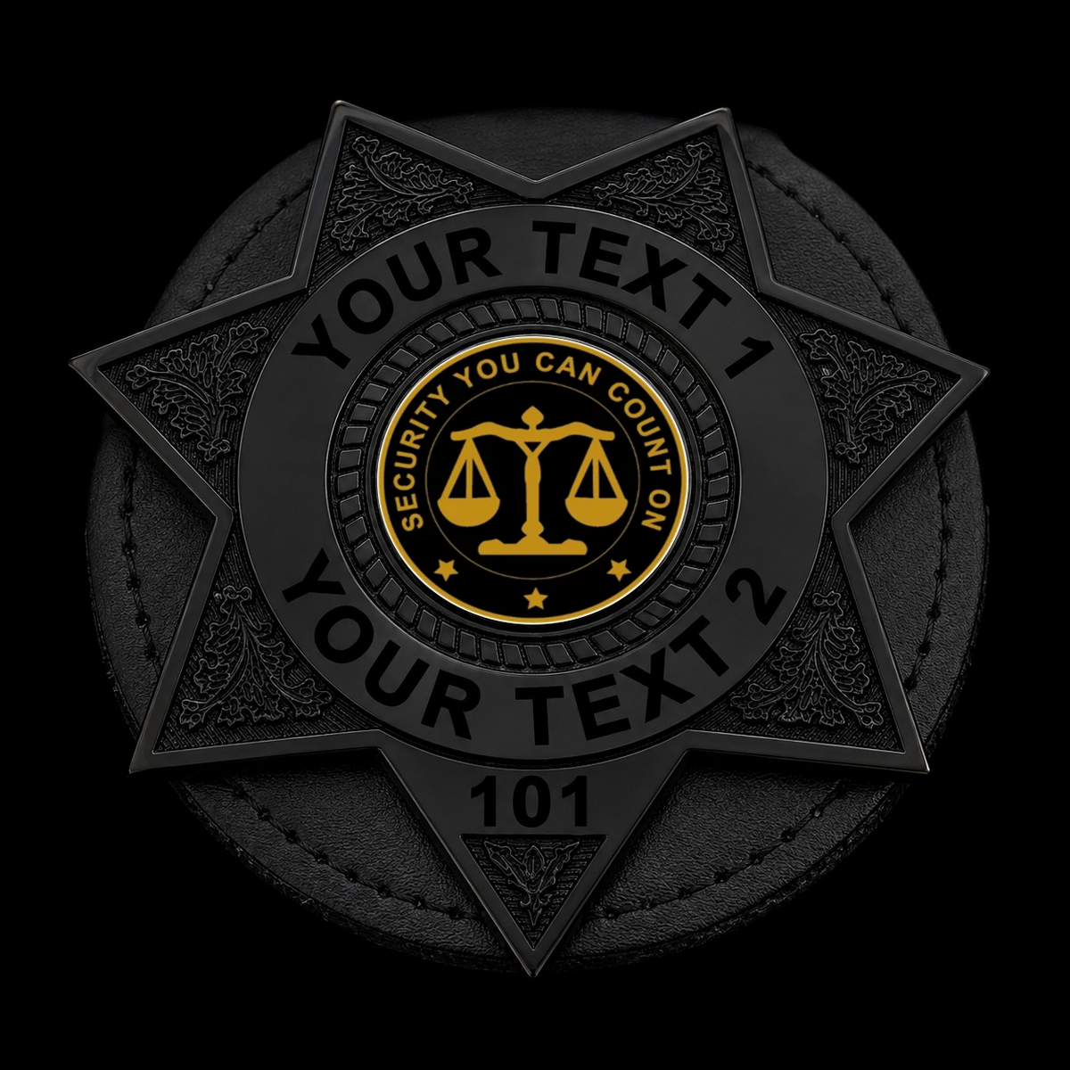 Custom Security Badge – Metal for Duty Teams | MA24 Black