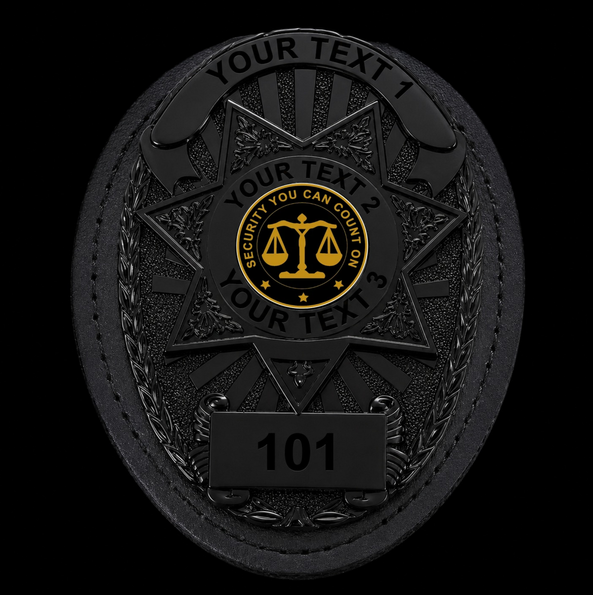 Custom Security Badge – Metal for Duty Teams | MA07 Black