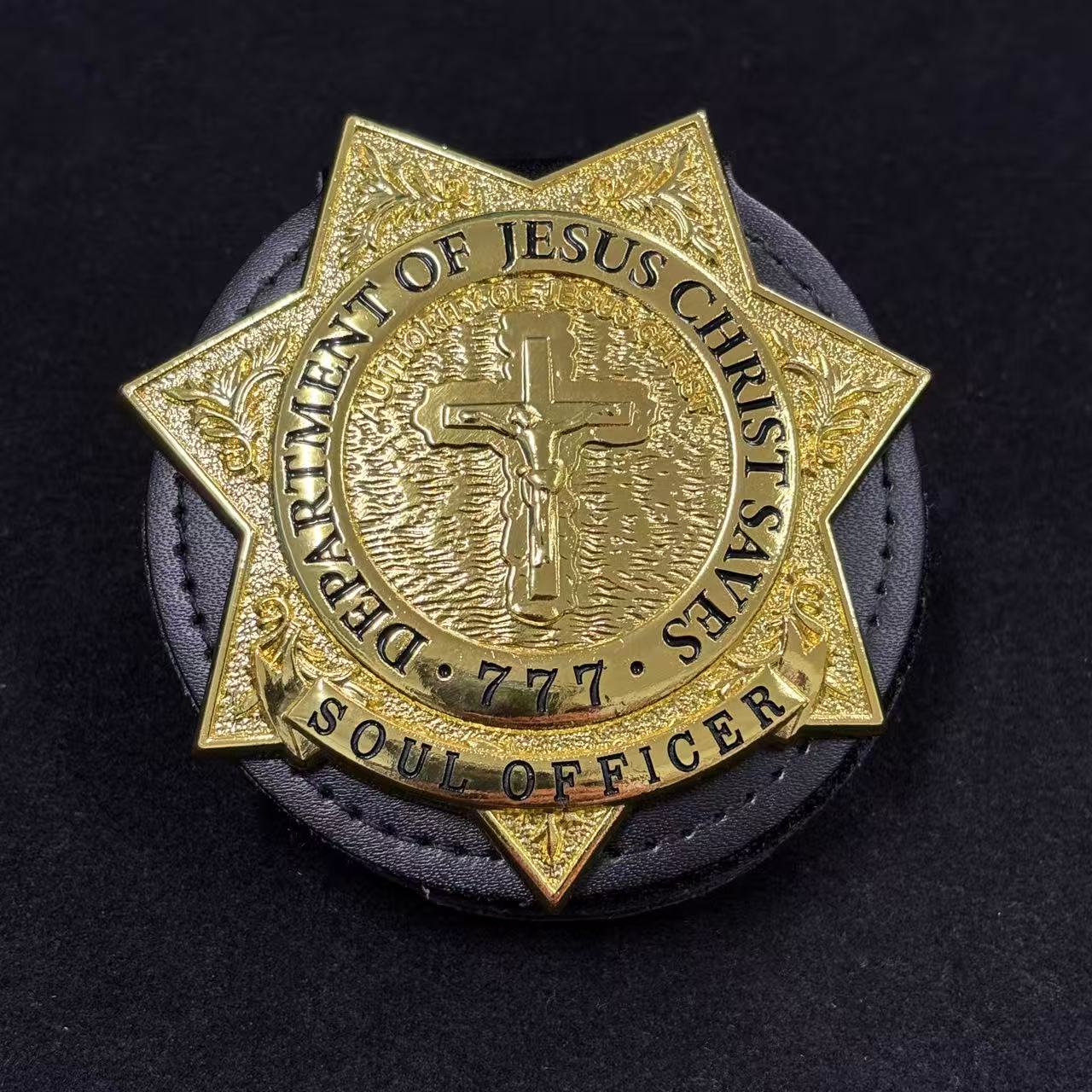 DEPT. OF JESUS CHRIST SAVES 777 SOUL OFFICER BADGE Replica Movie Props