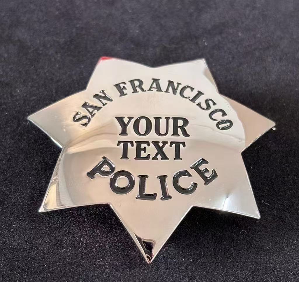SFPD San Francisco Police Officer Badge Replica Movie Props Customizable Number
