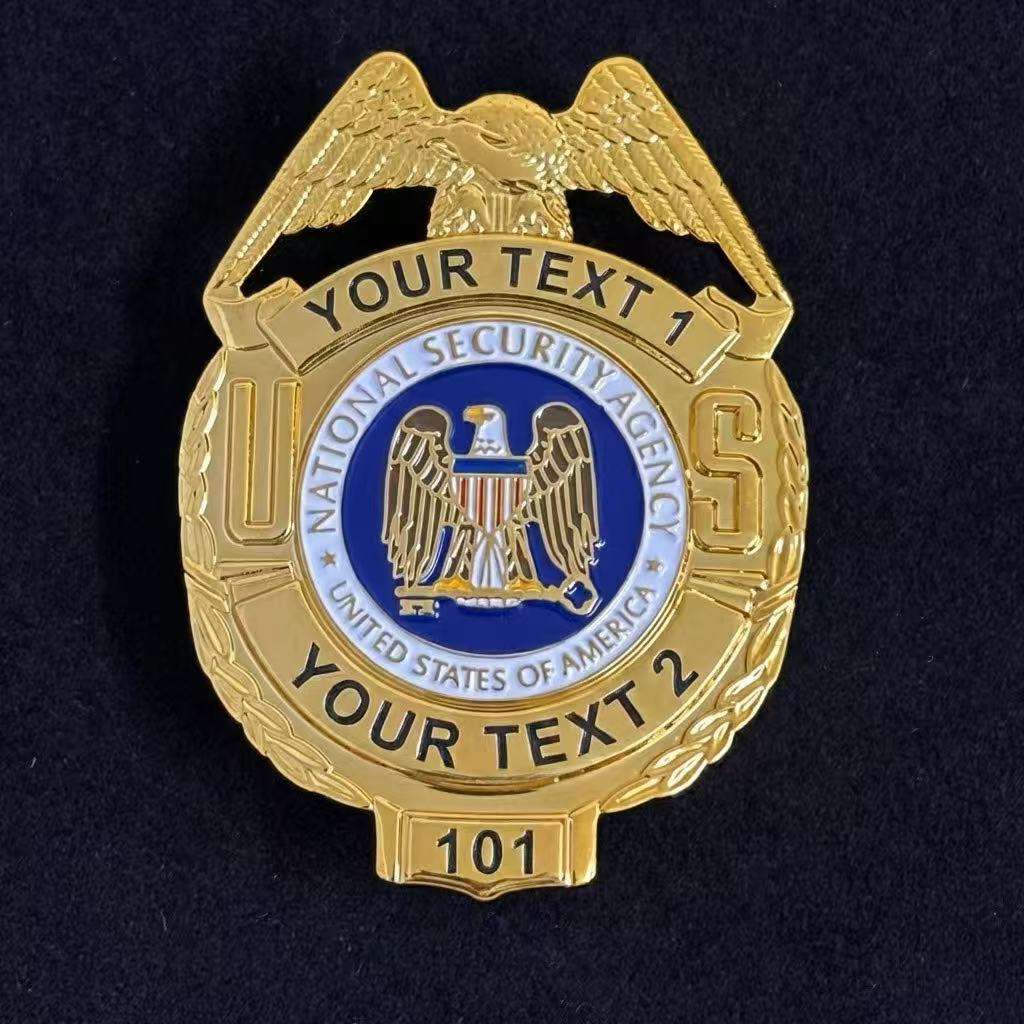 US NSA Customizable Number & Name Badge Replica Movie Props