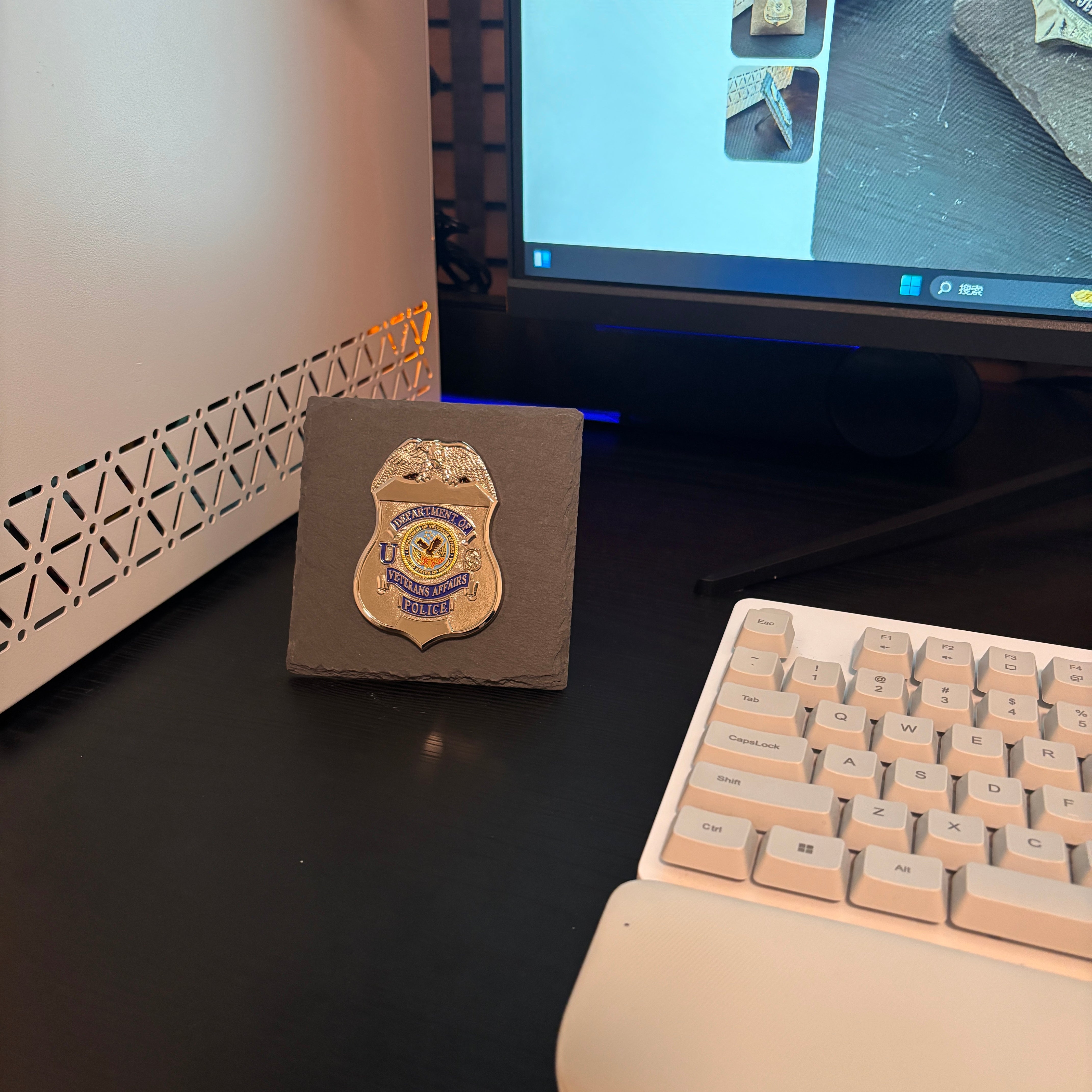 Veterans affairs police badge Desk Decor,Law Enforcement Award & Recognition Collectible gifts retirement memorial