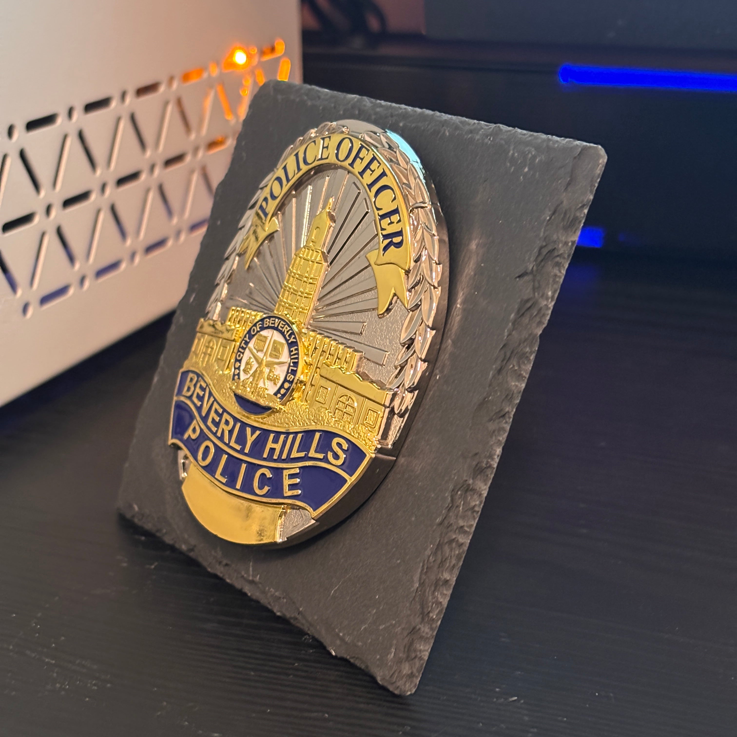 Beverly hills police badge Desk Decor,Law Enforcement Award & Recognition Collectible gifts retirement memorial