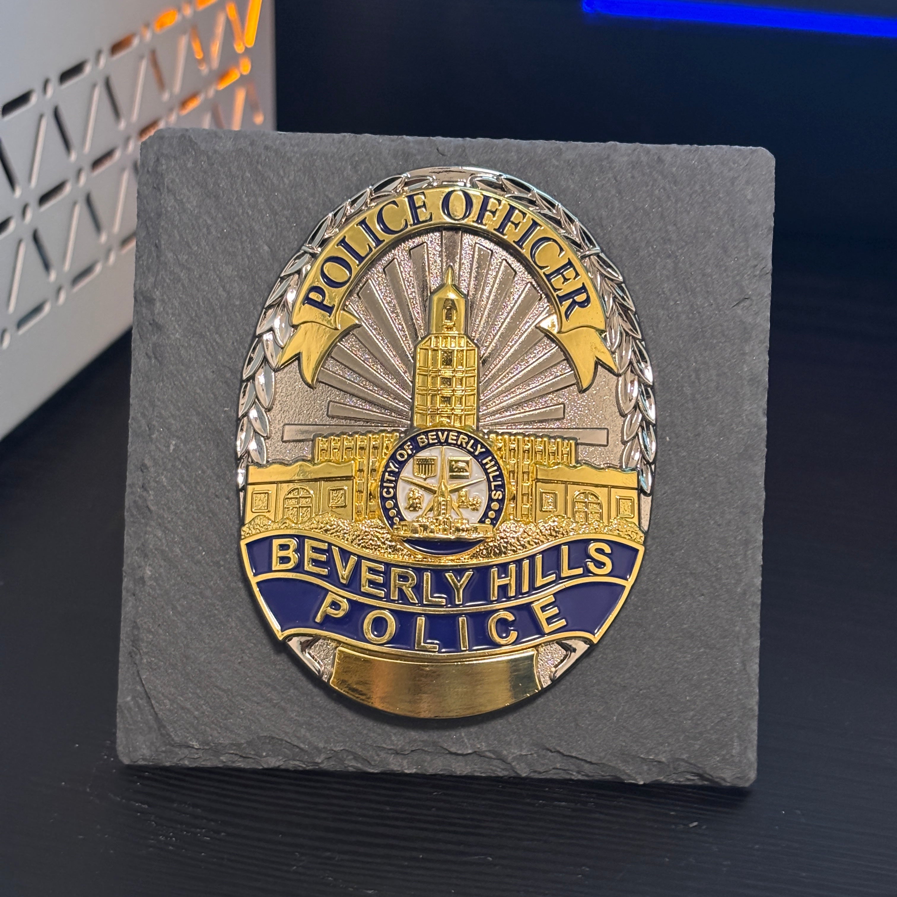 Beverly hills police badge Desk Decor,Law Enforcement Award & Recognition Collectible gifts retirement memorial