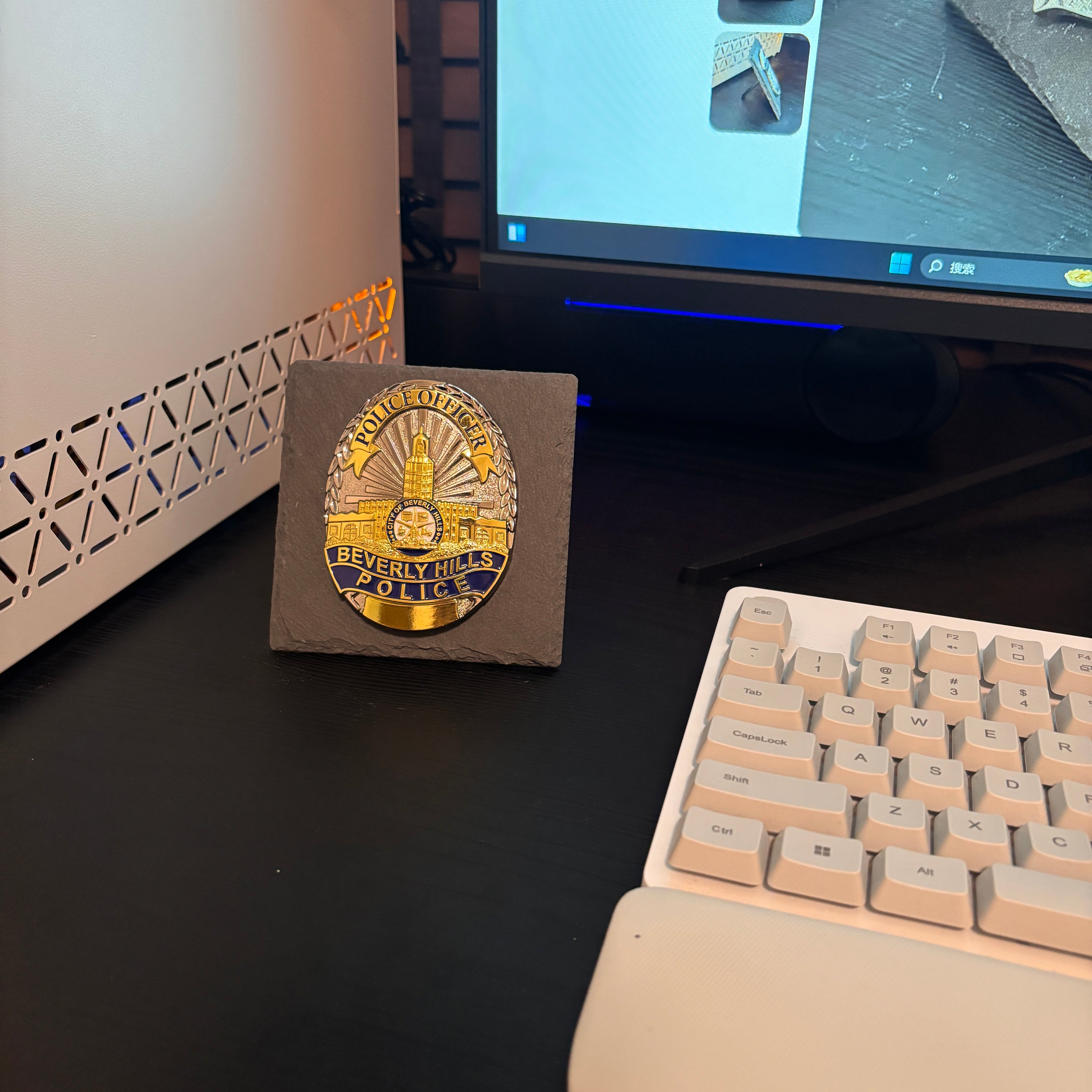 Beverly hills police badge Desk Decor,Law Enforcement Award & Recognition Collectible gifts retirement memorial