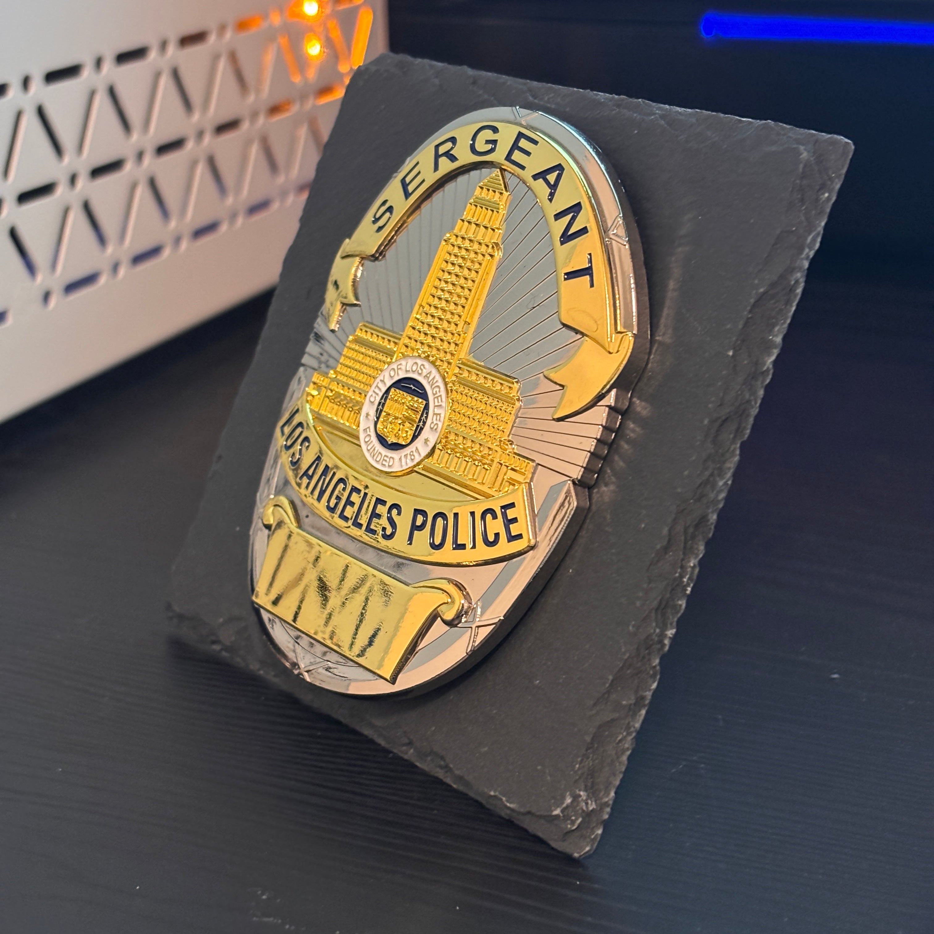 LAPD Sergeant badge Desk Decor,Law Enforcement Award & Recognition Collectible gifts retirement memorial