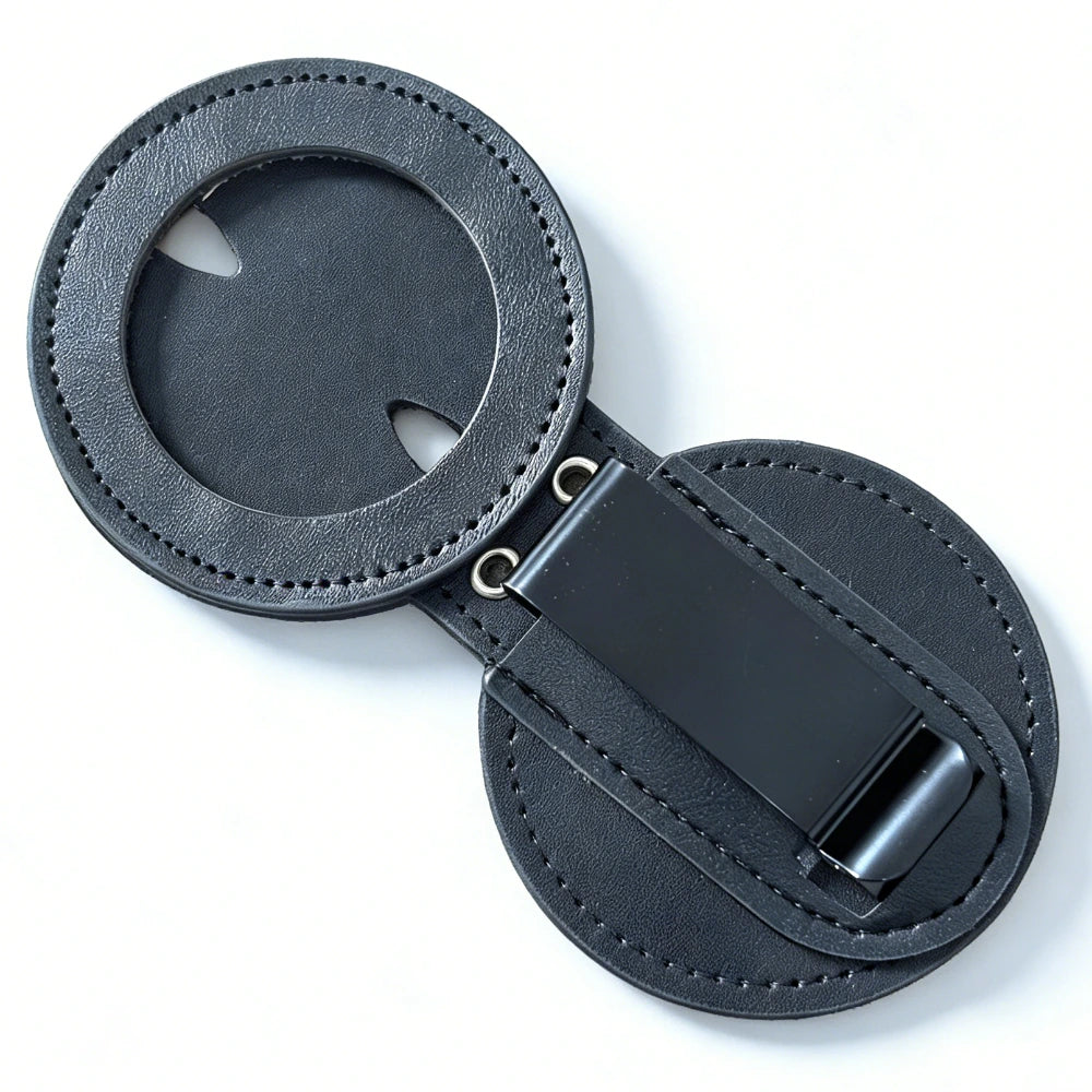 Genuine Leather Embedded Cut-out Holder For Round US MARSHAL & Other Police Badges